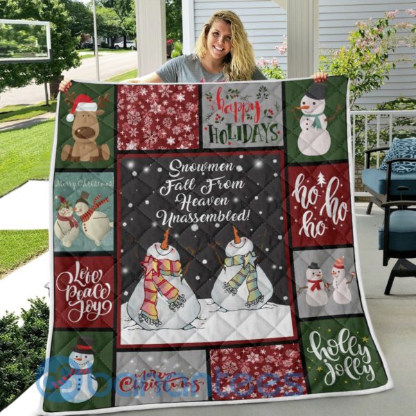 Snowman Rein Deer Christmas Quilt Blanket Product Photo