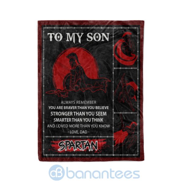 Spartan Dad To Son Always Remember Loved More Than You Know Fleece Blanket Product Photo