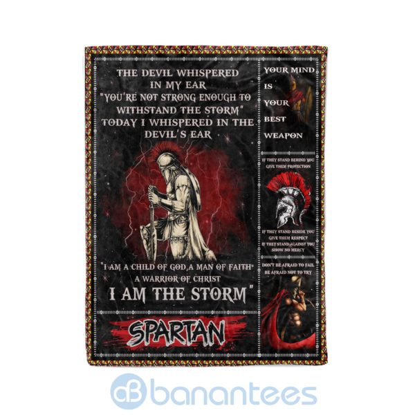 Spartan I Am The A Storm The Devil Whispered In My Ear Fleece Blanket Product Photo