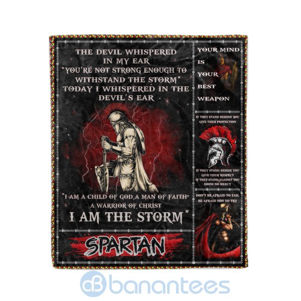 Spartan I Am The A Storm The Devil Whispered In My Ear Fleece Blanket Product Photo