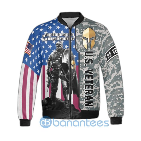 Spartan Soldier US Veteran Fleece Bomber Jacket Product Photo