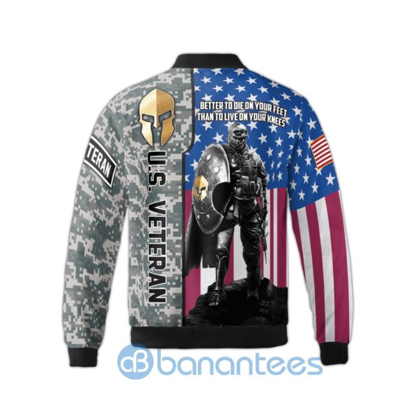 Spartan Soldier US Veteran Fleece Bomber Jacket Product Photo