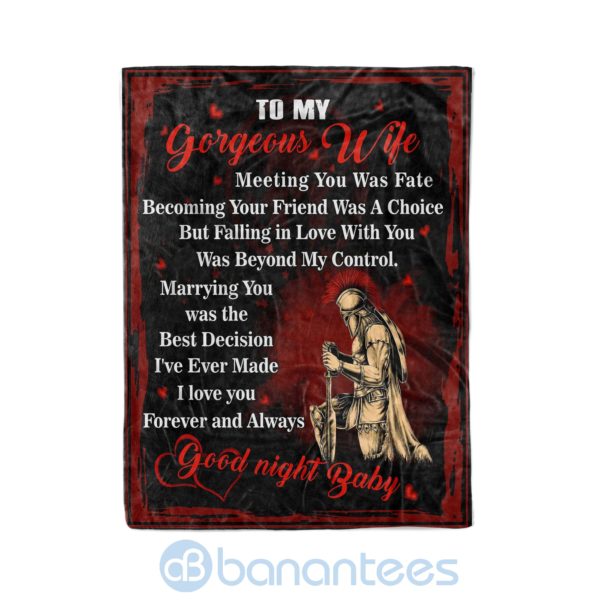 Spartan To My Gorgeous Wife I Love You Forever And Always Fleece Blanket Product Photo