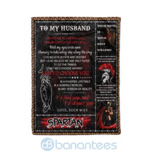 Spartan To My Husband I'd Find You And Fleece Blanket Product Photo