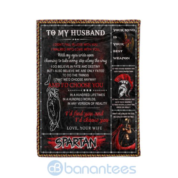 Spartan To My Husband I'd Find You And Fleece Blanket Product Photo