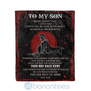 Spartan To My Son Your Way Back Home Fleece Blanket Product Photo