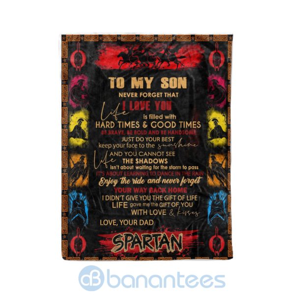 Spartan To My Son Your Way Back Home Never Forget That I Love You Fleece Blanket Product Photo