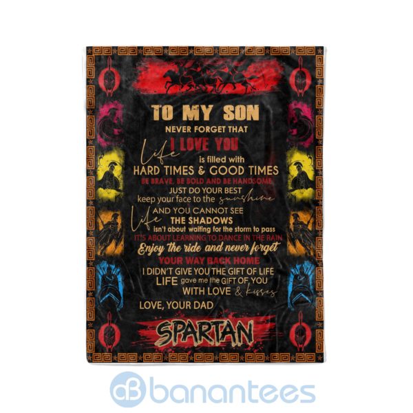 Spartan To My Son Your Way Back Home Never Forget That I Love You Fleece Blanket Product Photo