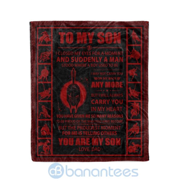 Spartan You Are My Son I Will Carry You In My Heart Fleece Blanket Product Photo