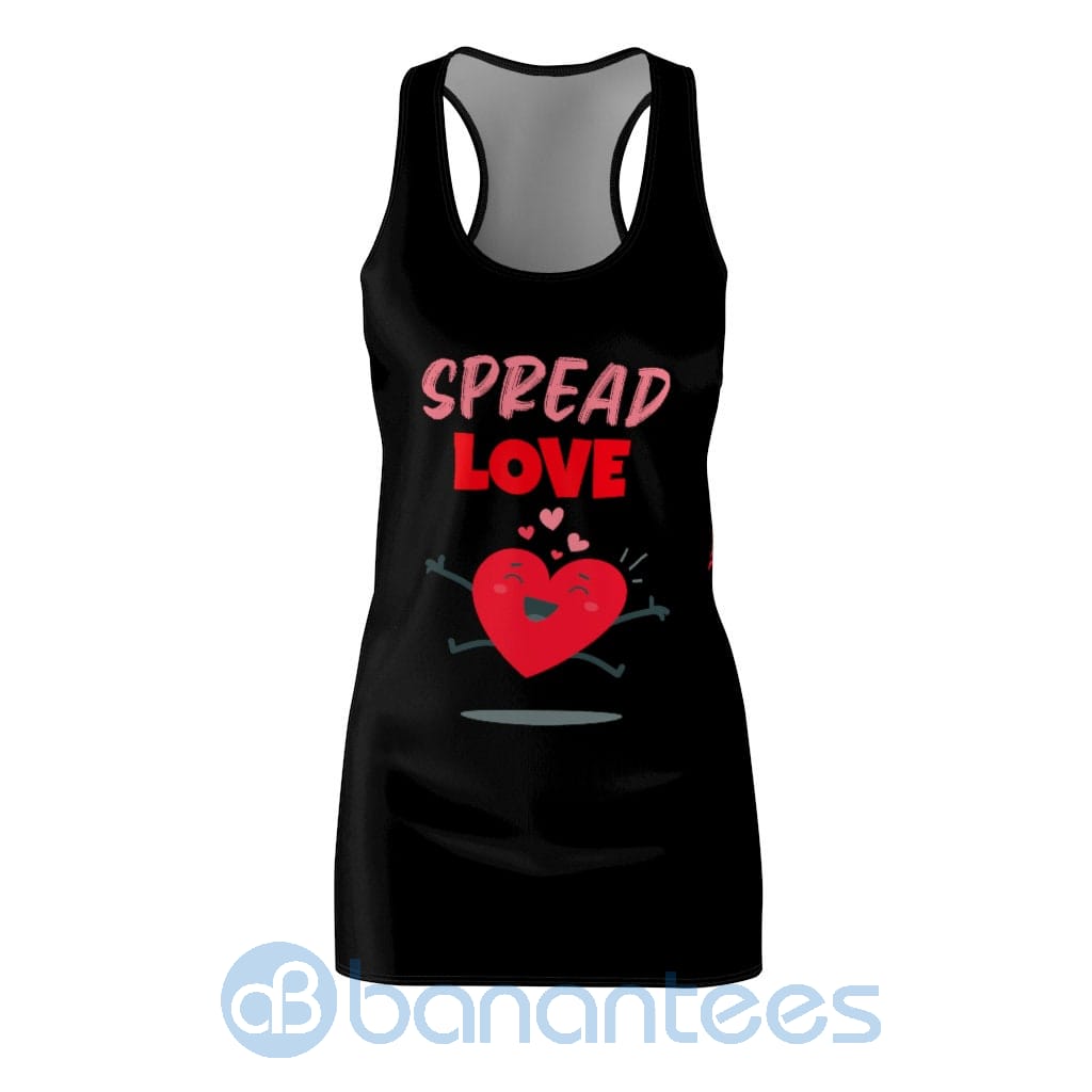 spread-love-happy-heart-black-racerback-dress-for-women-1-86W5w.jpg Spread Love Happy Heart Black Racerback Dress For Women Product Photo