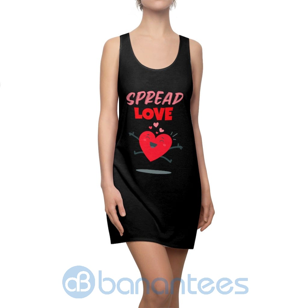 spread-love-happy-heart-black-racerback-dress-for-women-5-G8121.jpg Spread Love Happy Heart Black Racerback Dress For Women Product Photo