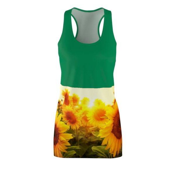 Sunflowers Green Racerback Dress For Women Product Photo