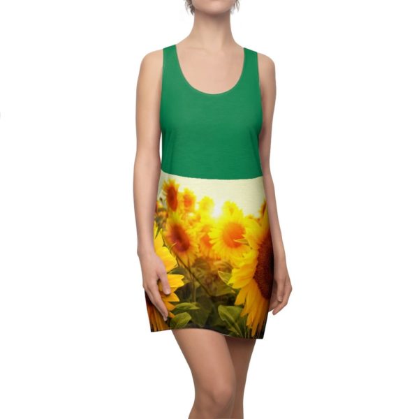 Sunflowers Green Racerback Dress For Women Product Photo
