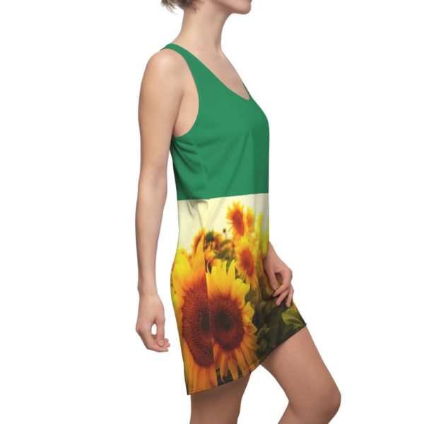 Sunflowers Green Racerback Dress For Women Product Photo