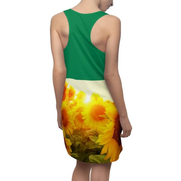 Sunflowers Green Racerback Dress For Women Product Photo