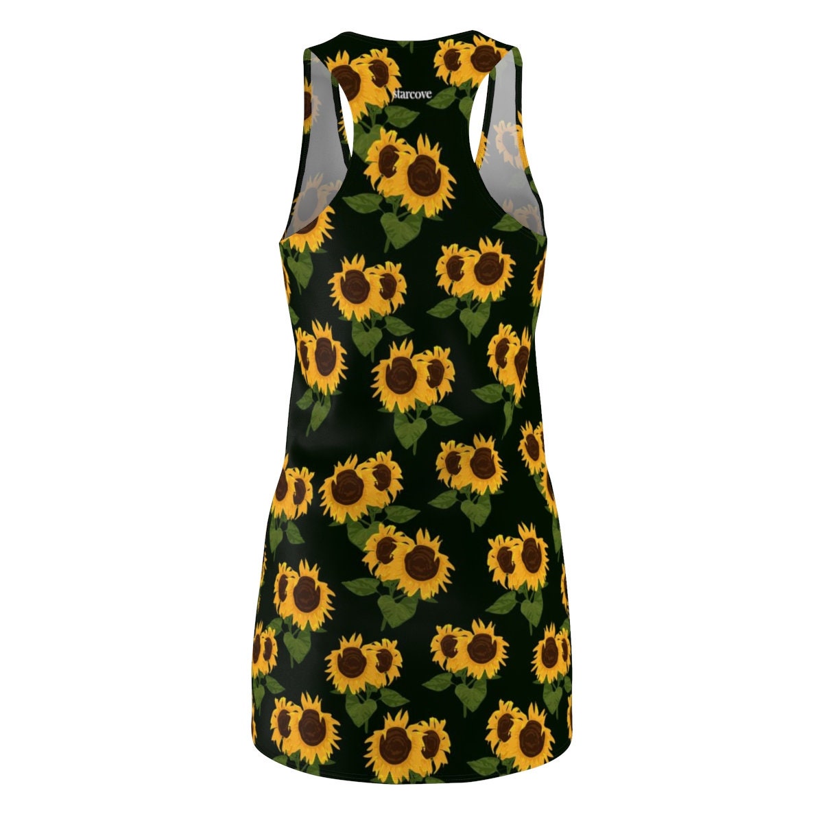 sunflowers-pattern-black-racerback-dress-for-women-3-TE1FQ.jpg Sunflowers Pattern Black Racerback Dress For Women Product Photo