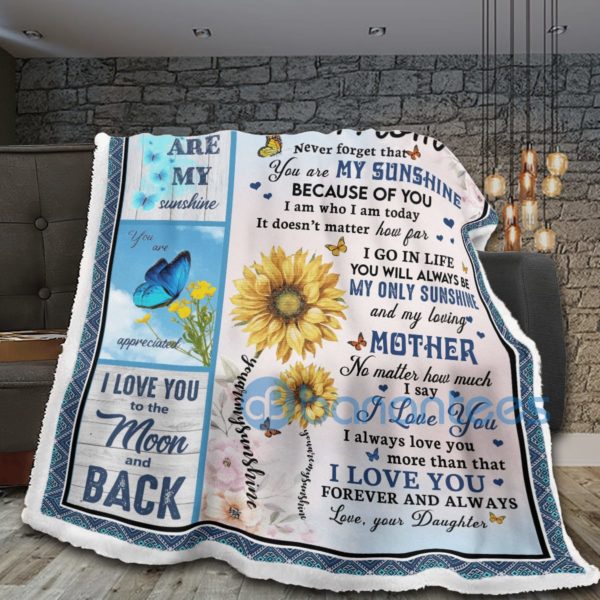 Sunflowers To My Mom You Are My Sunshiner Sherpa Blanket Product Photo