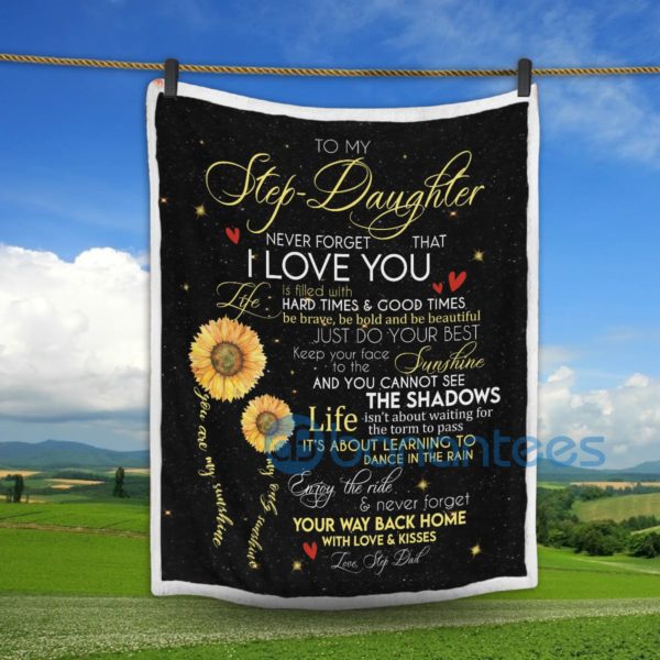 Sunflowers You Are My Sunshine To My Step Daughter Sherpa Blanket Product Photo
