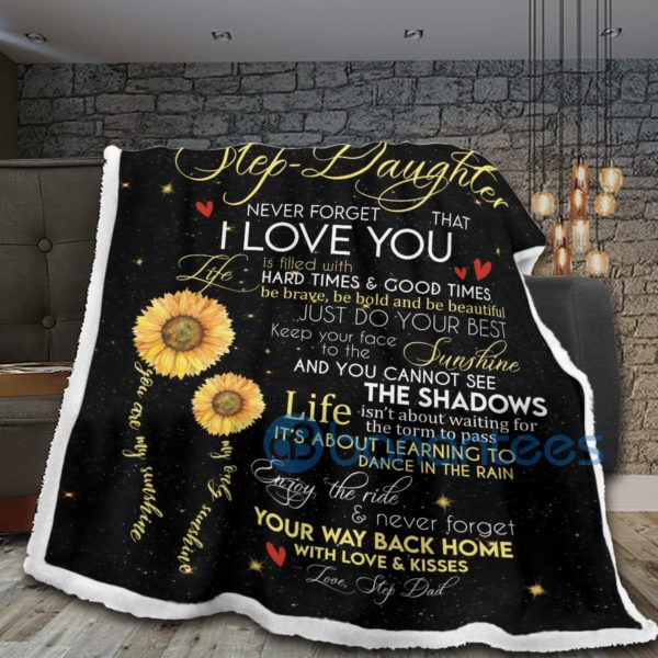 Sunflowers You Are My Sunshine To My Step Daughter Sherpa Blanket Product Photo