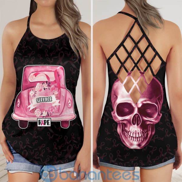 Survivor Hope Truck Breast Cancer Awareness Criss Cross Tank Top Product Photo