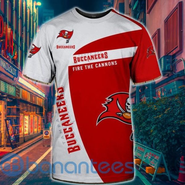 Tampa Bay Buccaneers 3D T Shirt Short Sleeves Fire The Cannons Product Photo