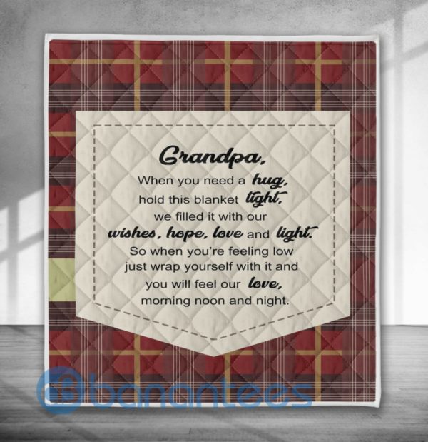 Thank You Grandpa Gift For Grandpa Blanket Quilt Product Photo