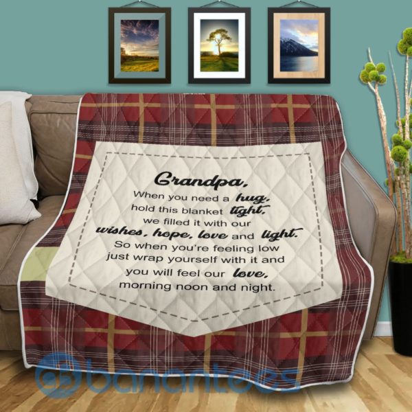 Thank You Grandpa Gift For Grandpa Blanket Quilt Product Photo