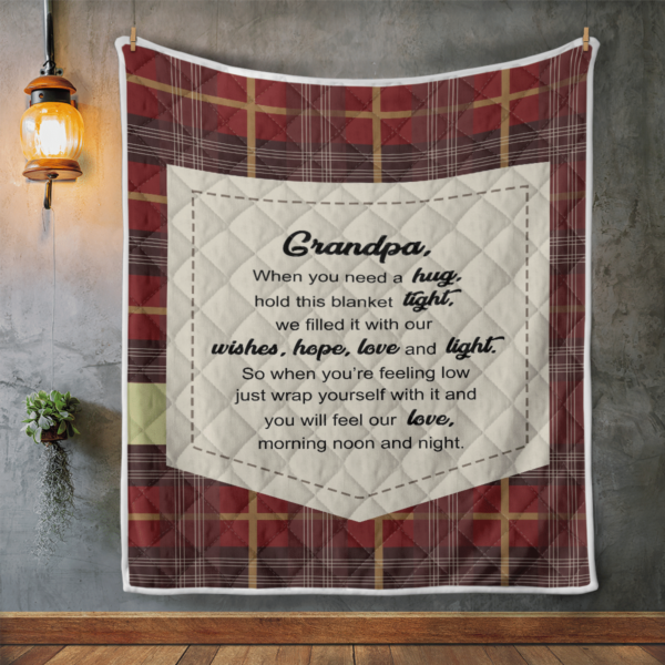 Thank You Grandpa Gift For Grandpa Blanket Quilt Product Photo