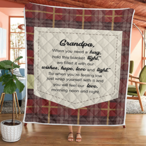 Thank You Grandpa Gift For Grandpa Blanket Quilt Product Photo