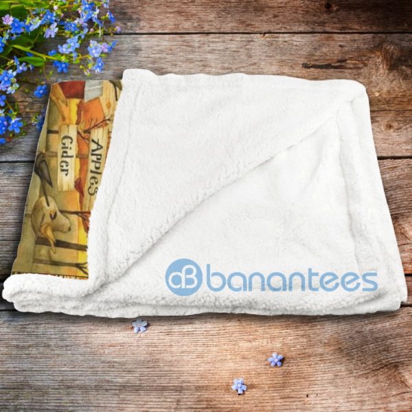 Thanksgiving Pumpkins Apples Cider Halloween Sherpa Blanket Product Photo