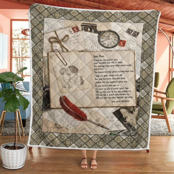 The Letter For My Mom Blanket Quilt Product Photo