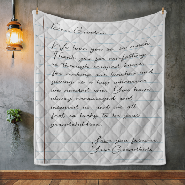 The Letter To Grandma Blanket Quilt Product Photo