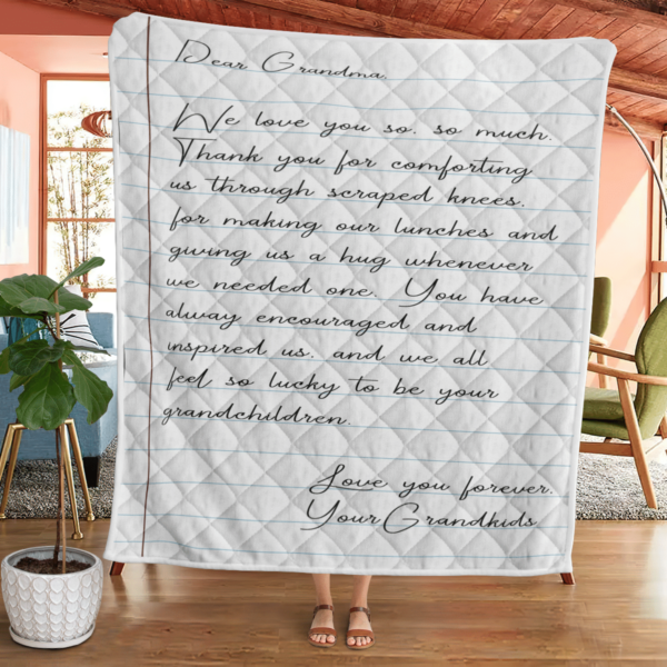 The Letter To Grandma Blanket Quilt Product Photo