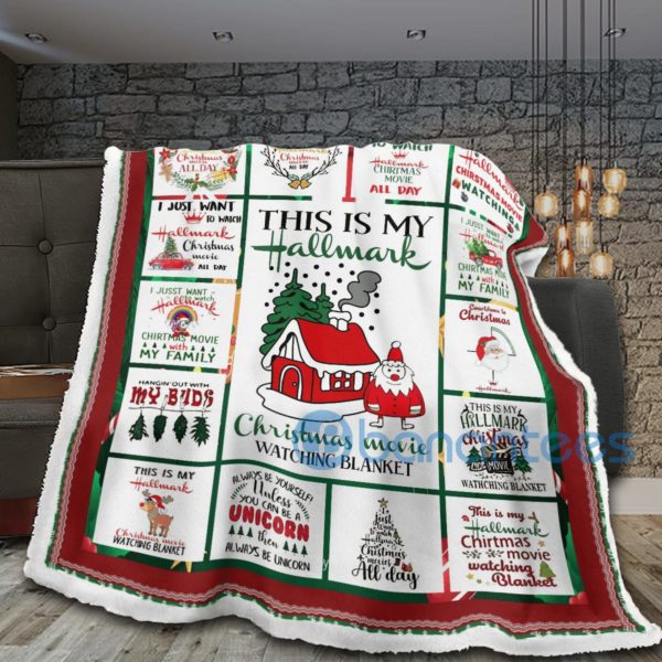 This Is My Hallmark Christmas Movie Watching Blanket Funny Christmas Sherpa Blanket Product Photo