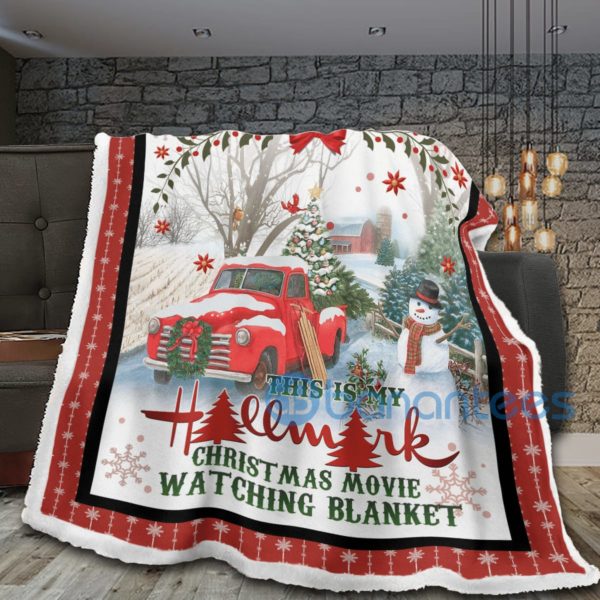 This Is My Hallmark Christmas Movie Watching Blanket Snowman Sherpa Blanket Product Photo