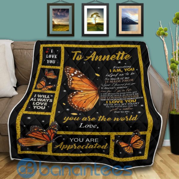 To Annette Butterfly I Love You Quilt Blanket Quilt Product Photo