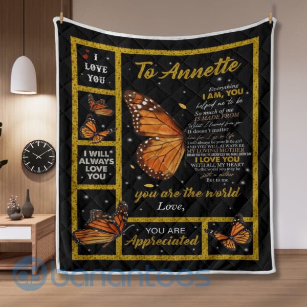 To Annette Butterfly I Love You Quilt Blanket Quilt Product Photo