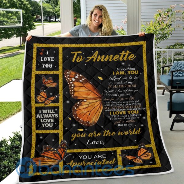 To Annette Butterfly I Love You Quilt Blanket Quilt Product Photo