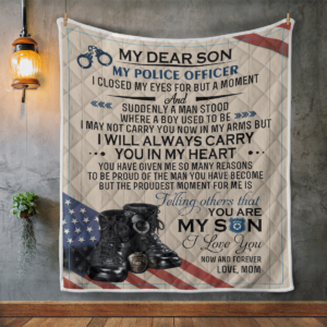 To Dear Son My Police Officer Blanket Quilt Product Photo