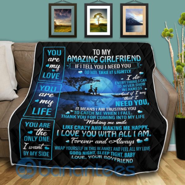 To My Amazing Girlfriend You Are My Love Blanket Quilt Product Photo