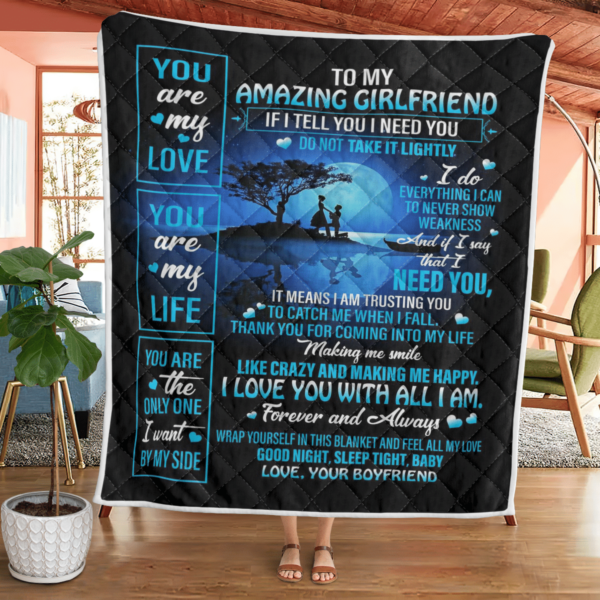 To My Amazing Girlfriend You Are My Love Blanket Quilt Product Photo