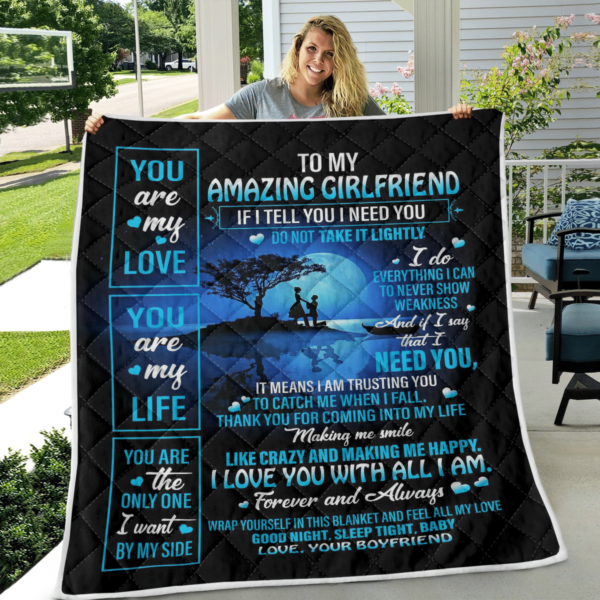 To My Amazing Girlfriend You Are My Love Blanket Quilt Product Photo