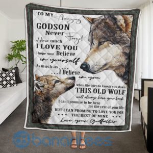To My Amazing Godson Wolf Blanket Quilt Product Photo