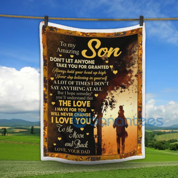 To My Amazing Son I Love You Sherpa Blanket Product Photo