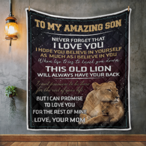 To My Amazing Son Never Forrget That I Love You Lion Blanket Quilt Product Photo