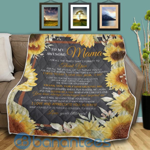 To My Awesome Mama, I Love And Appreciate You, Always Quilt Blanket Quilt Product Photo