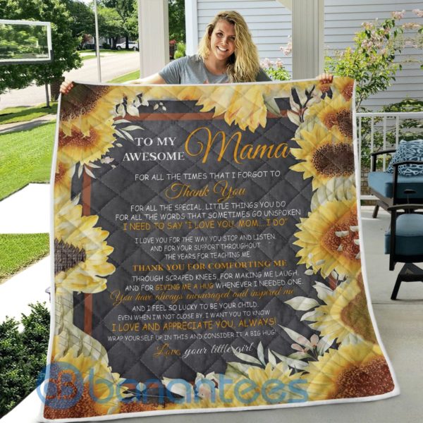 To My Awesome Mama, I Love And Appreciate You, Always Quilt Blanket Quilt Product Photo