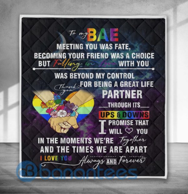 To My Bae LGBT Blanket Quilt Product Photo