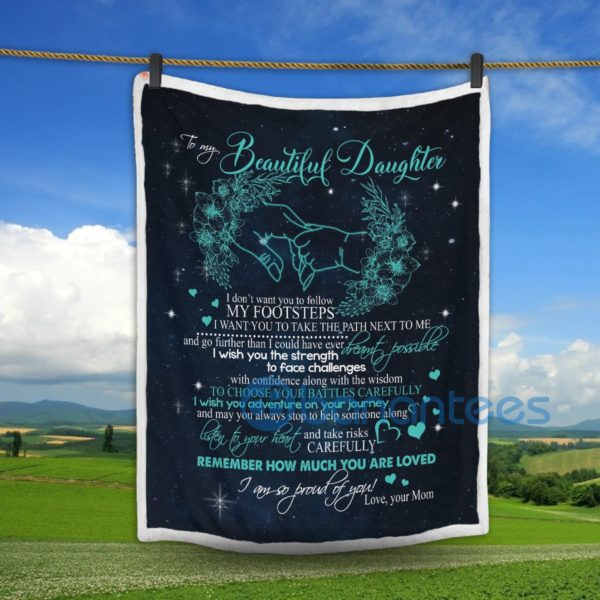 To My Beautiful Daughter I'm Pround Of You Sherpa Blanket Product Photo
