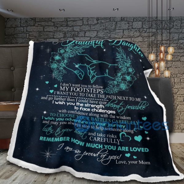 To My Beautiful Daughter I'm Pround Of You Sherpa Blanket Product Photo
